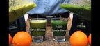 Two green juices side by side, labeled Other Blends and VOID Space Blend, with oranges