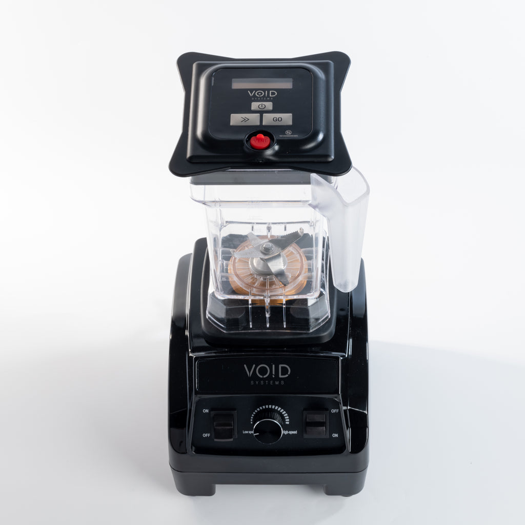 VOID Complete System blender with the VOID lid on its clear jar
